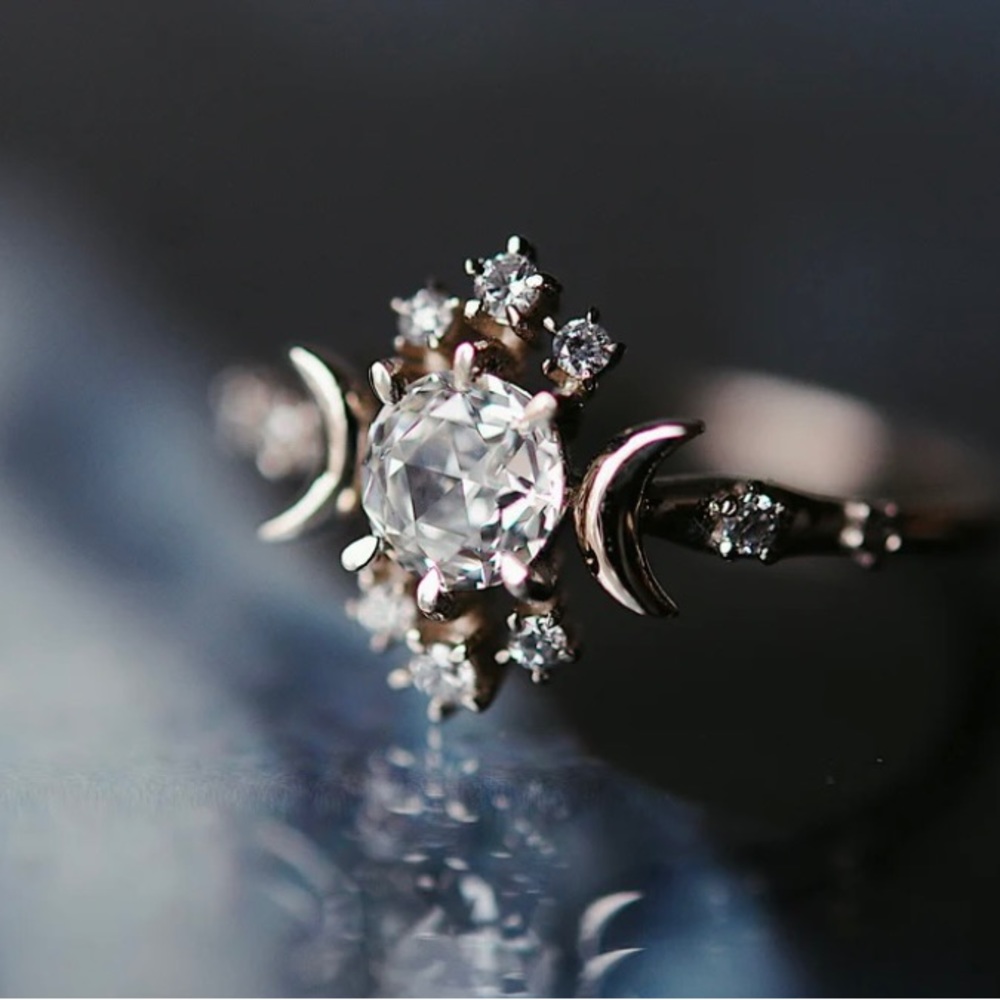 Sofia Zakia Rosecut Wandering Star Diamond Ring size 8.5